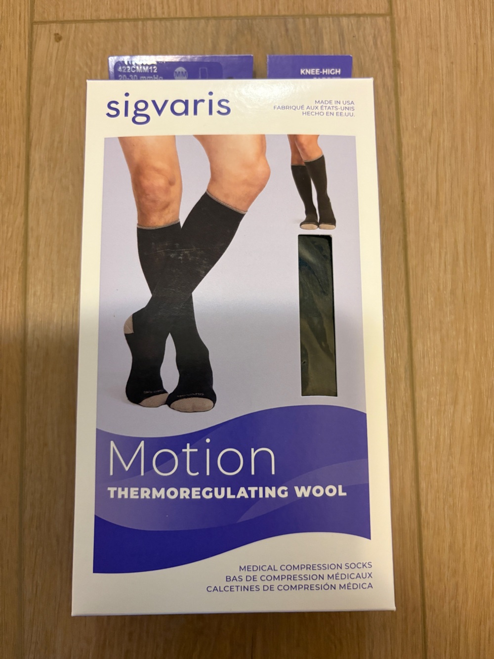 Sigvaris Motion Knee-High Compression Socks - Black- Wool